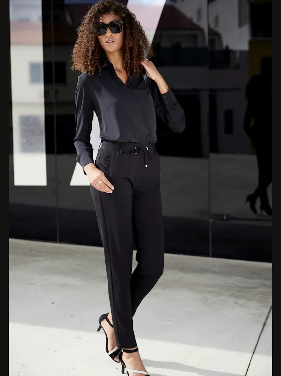 Pantalon jogpant avec poches latérales et lien ajustable