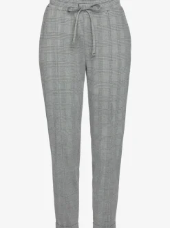 Pantalon jogpant à carreaux avec ceinture élastique et poches