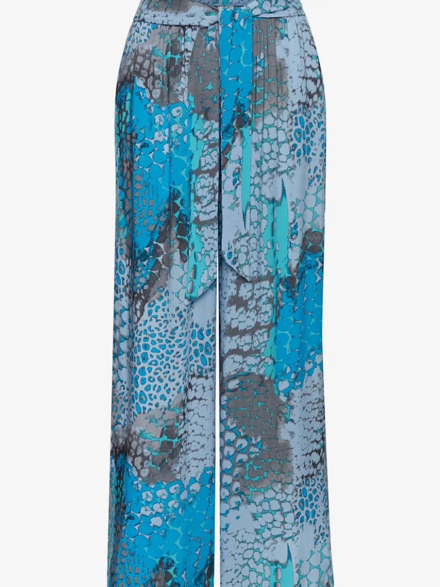 Pantalon large avec ceinture à nouer et poches pratiques