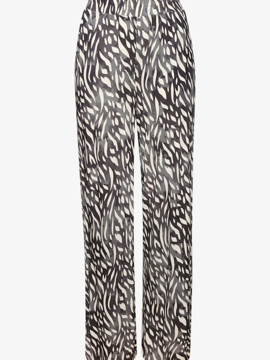Pantalon large avec ceinture élastique et poches fendues
