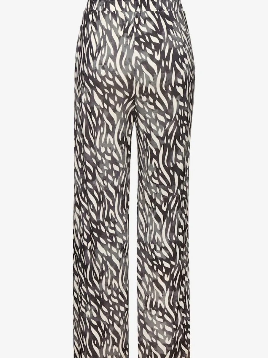 Pantalon large avec ceinture élastique et poches fendues
