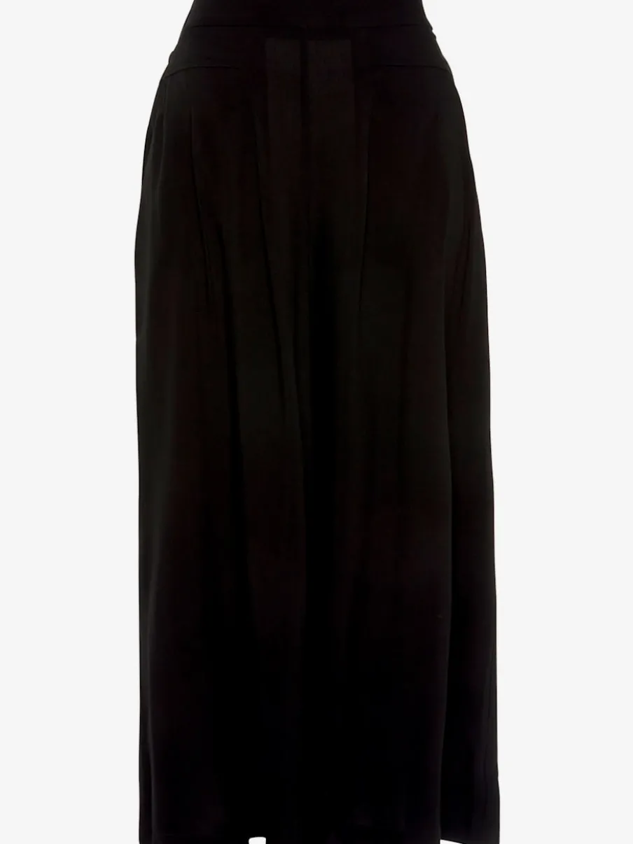 Pantalon large avec ceinture élastique et poches fendues