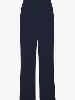 Pantalon large avec pinces à poches fendues et décoratives