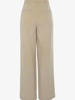 Pantalon large avec pinces à poches fendues et décoratives