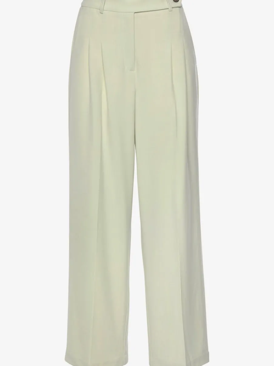 Pantalon large avec pinces à poches fendues et décoratives