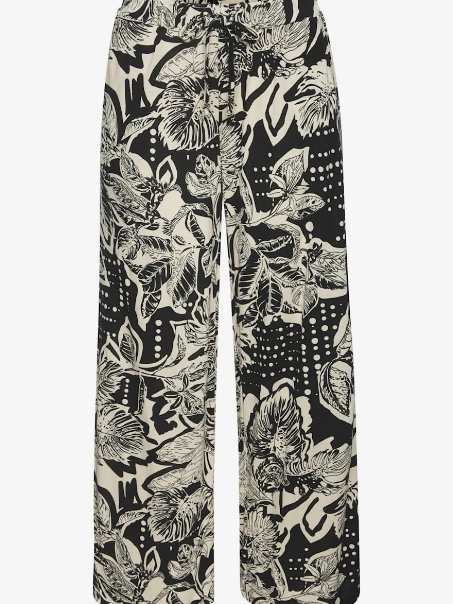 Pantalon large avec poches latérales et imprimé floral