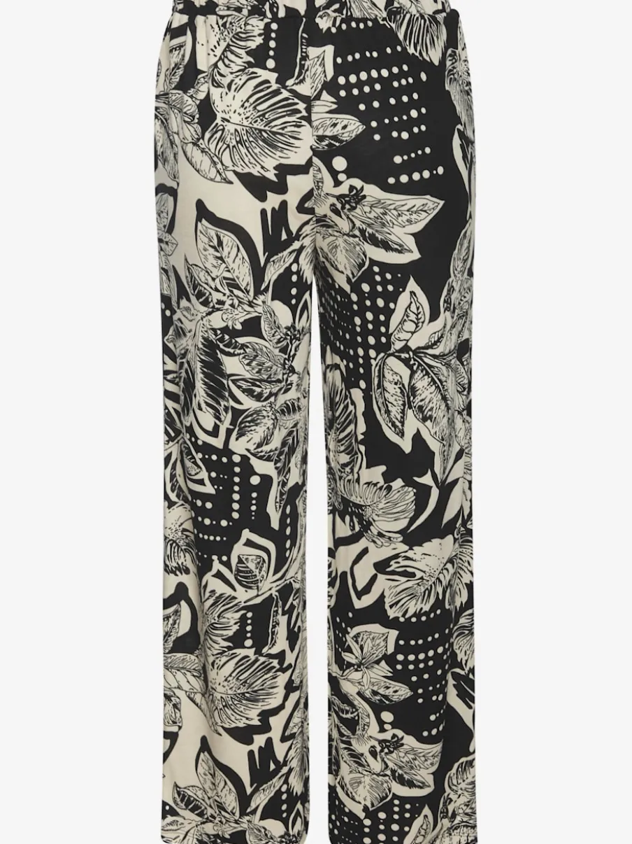 Pantalon large avec poches latérales et imprimé floral