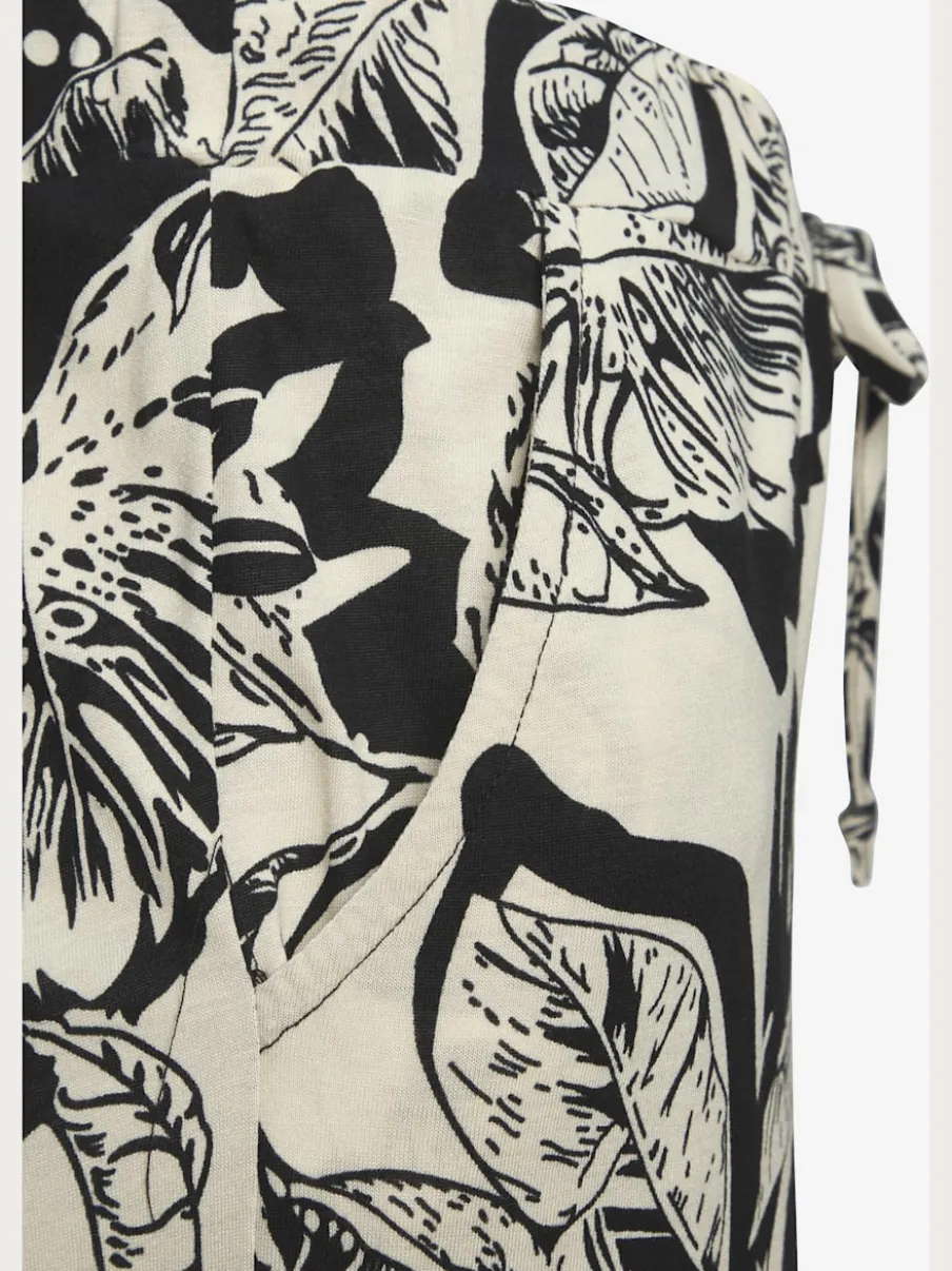Pantalon large avec poches latérales et imprimé floral