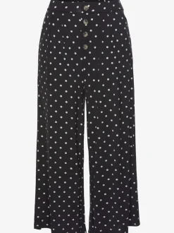 Pantalon large d'été 7/8 avec ceinture élastique et pois