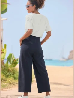 Pantalon large en coton doux avec poches raglan