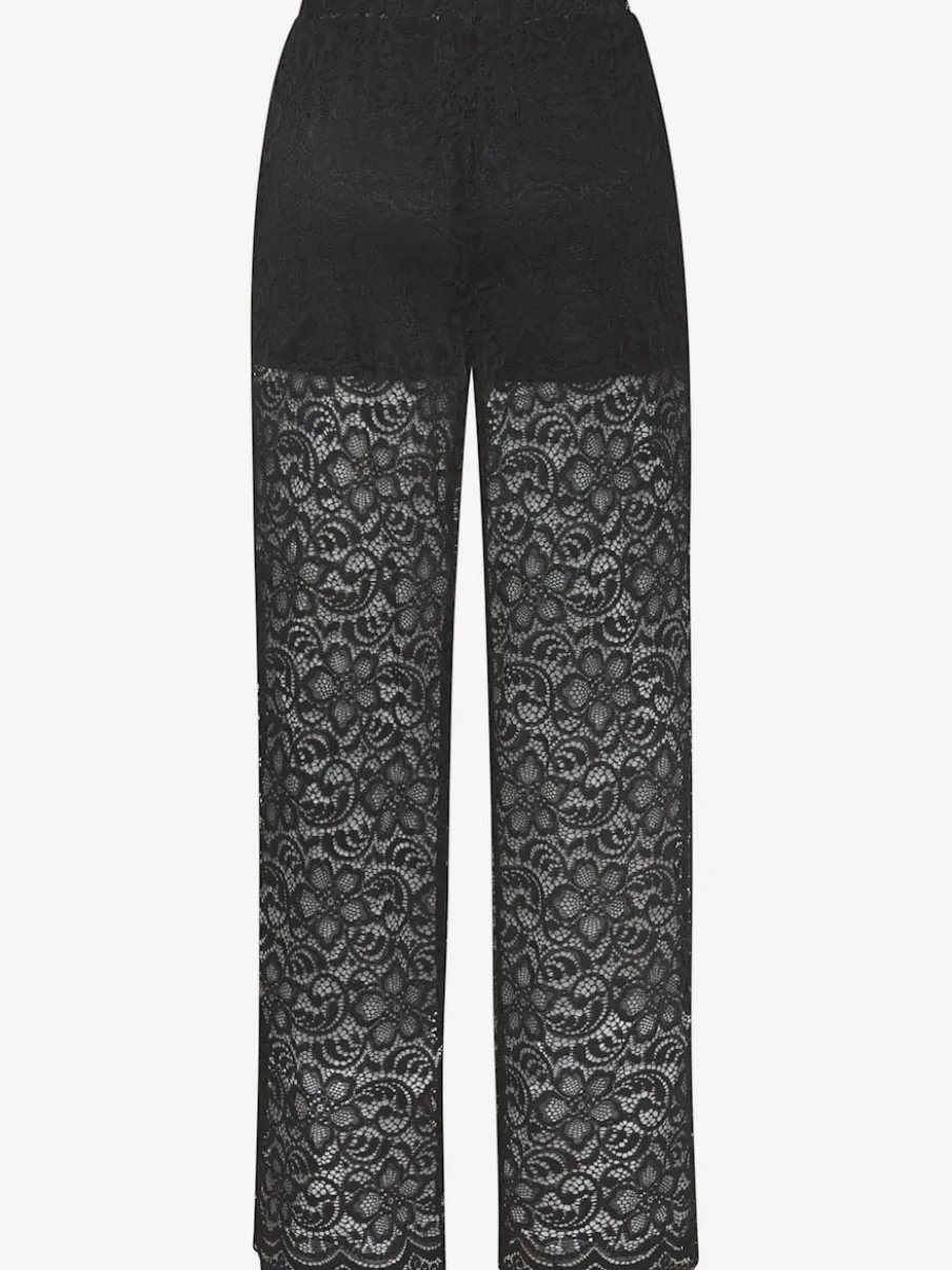 Pantalon large en dentelle avec ceinture élastique et jambes décontractées