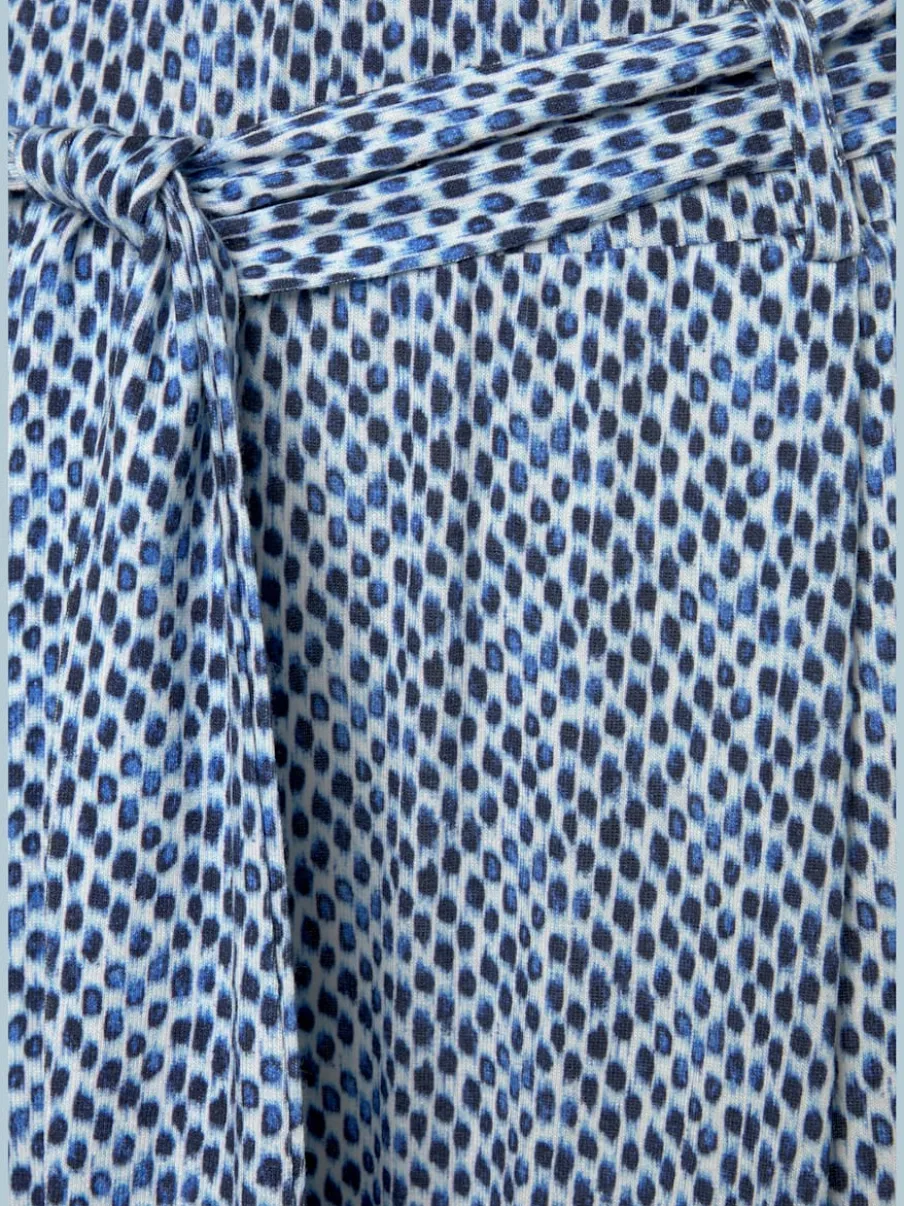 Pantalon large en jersey avec ceinture à nouer imprimée