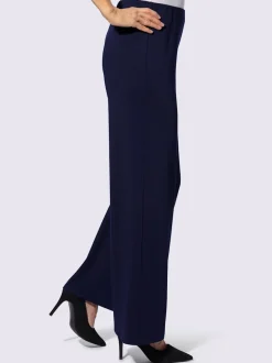 Pantalon large en jersey élastique avec finition interlock