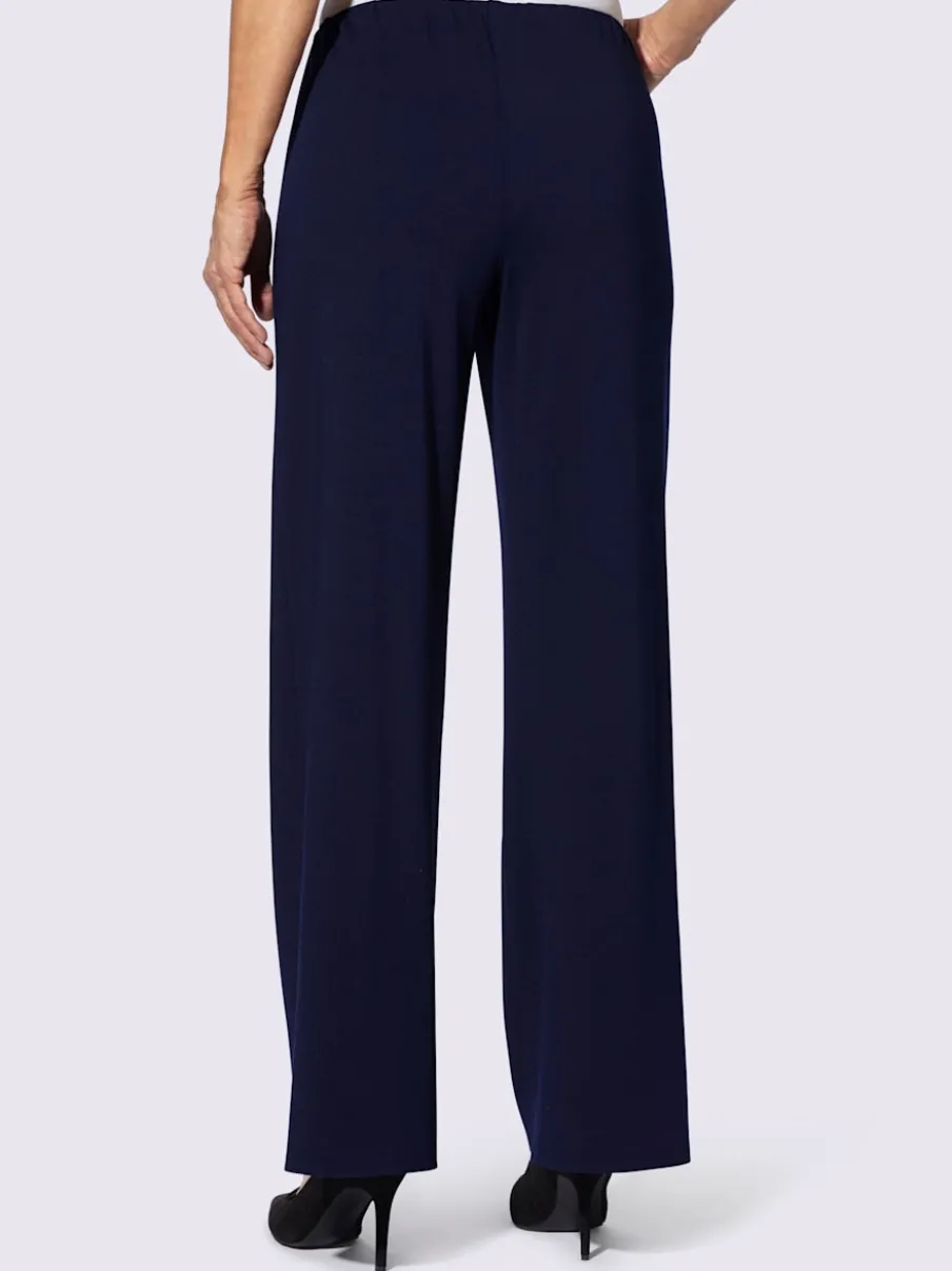 Pantalon large en jersey élastique avec finition interlock
