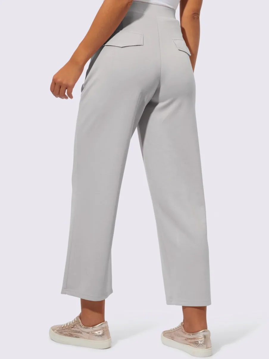 Pantalon large en modal avec poches zippées et taille élastique