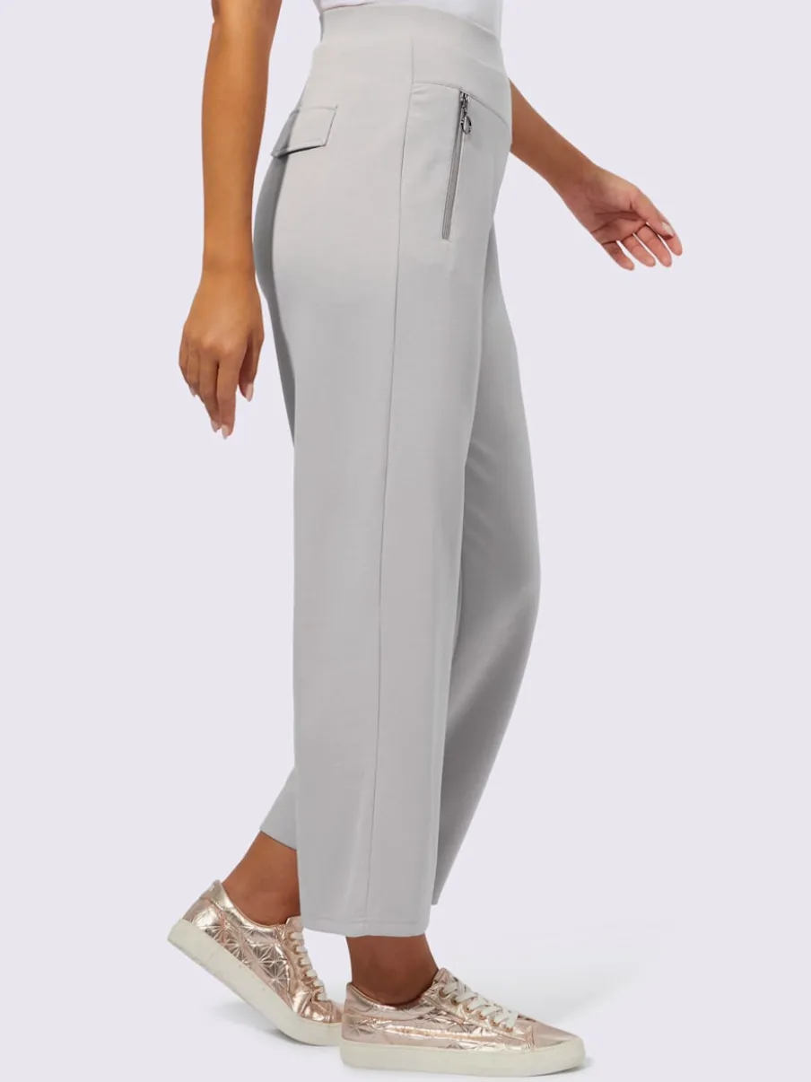 Pantalon large en modal avec poches zippées et taille élastique