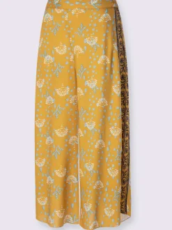 Pantalon large fluide imprimé coquillage à ceinture élastique