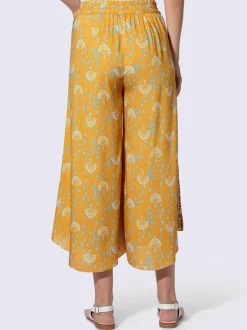 Pantalon large fluide imprimé coquillage à ceinture élastique