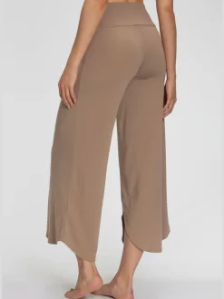 Pantalon large jupe-culotte doux avec ourlet arrondi
