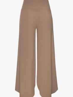 Pantalon large jupe-culotte doux avec ourlet arrondi