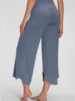 Pantalon large jupe-culotte doux avec ourlet arrondi