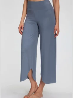 Pantalon large jupe-culotte doux avec ourlet arrondi