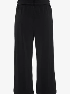 Pantalon large jupe-culotte rayé avec ceinture à nouer