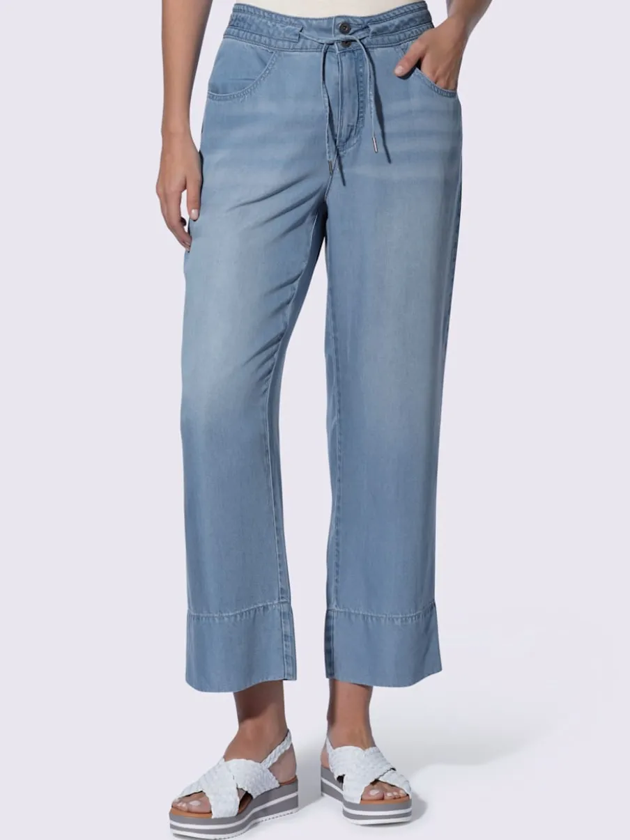 Pantalon large à lien à nouer et poches raglan