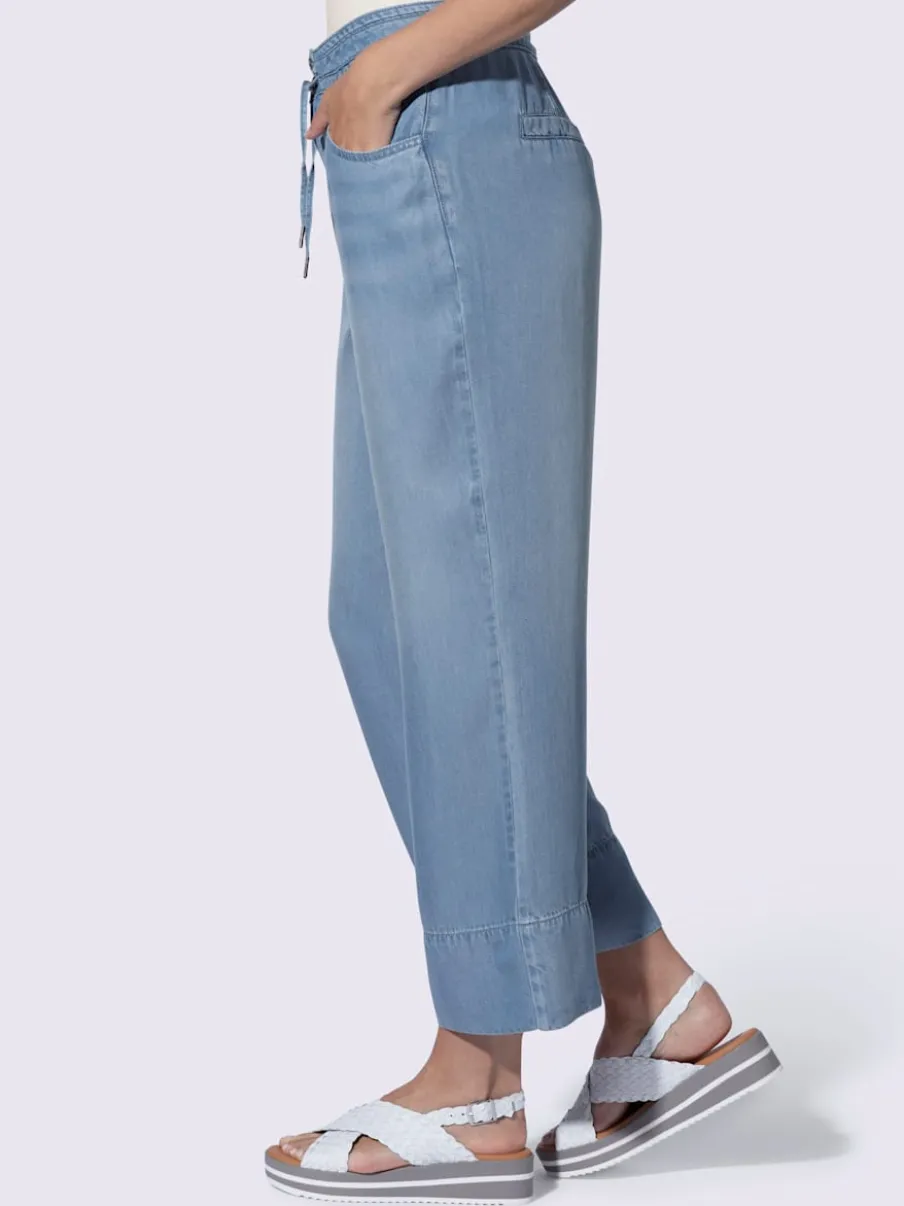 Pantalon large à lien à nouer et poches raglan