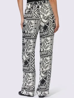 Pantalon large à motif graphique avec ceinture élastique