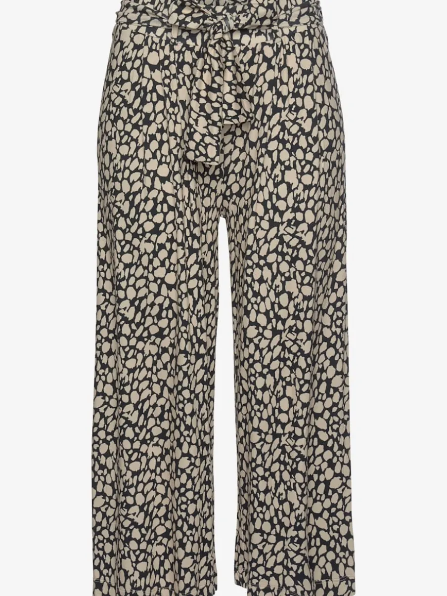 Pantalon léger à la coupe large avec imprimé floral à la longueur 7/8
