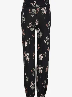 Pantalon léger à motif floral avec ceinture large et poches latérales