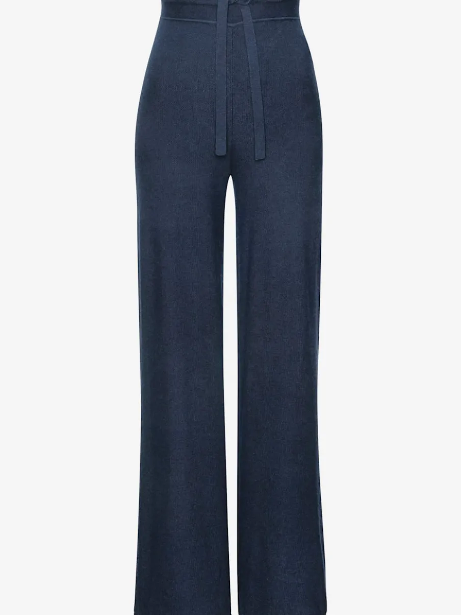 Pantalon lounge avec ceinture élastique et jambes larges
