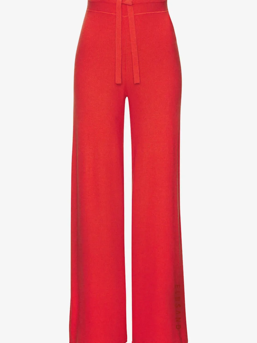 Pantalon lounge avec ceinture élastique et jambes larges