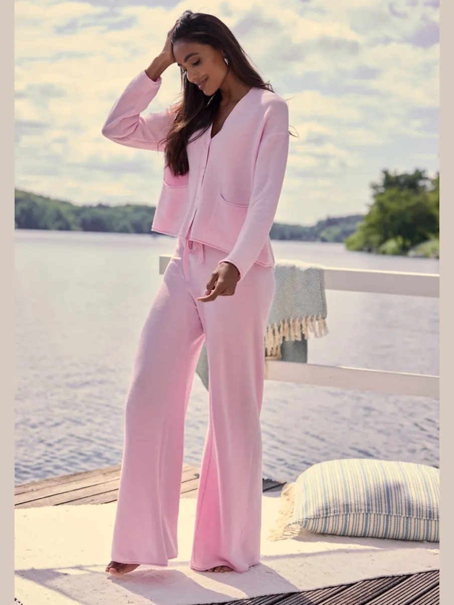 Pantalon lounge avec ceinture élastique et jambes larges