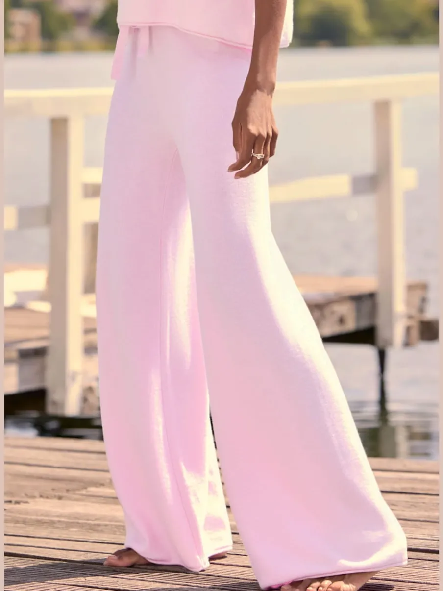 Pantalon lounge avec ceinture élastique et jambes larges