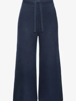 Pantalon lounge en tricot doux avec ceinture élastique et large coupe