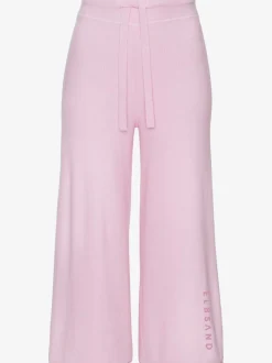 Pantalon lounge en tricot doux avec ceinture élastique et large coupe