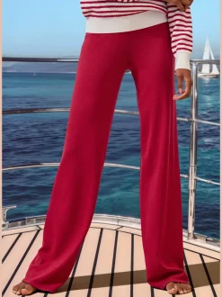 Pantalon lounge pantalon en tricot avec jambes larges