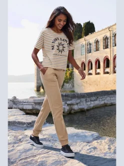 Pantalon molletonné avec ceinture élastique et poches latérales