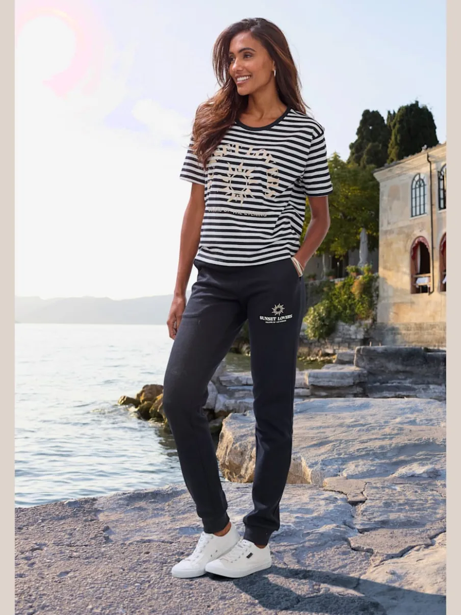 Pantalon molletonné avec ceinture élastique et poches latérales