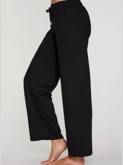 Pantalon molletonné à jambes larges avec poches latérales et coulisse