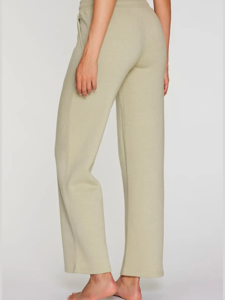Pantalon molletonné à jambes larges avec poches latérales et coulisse