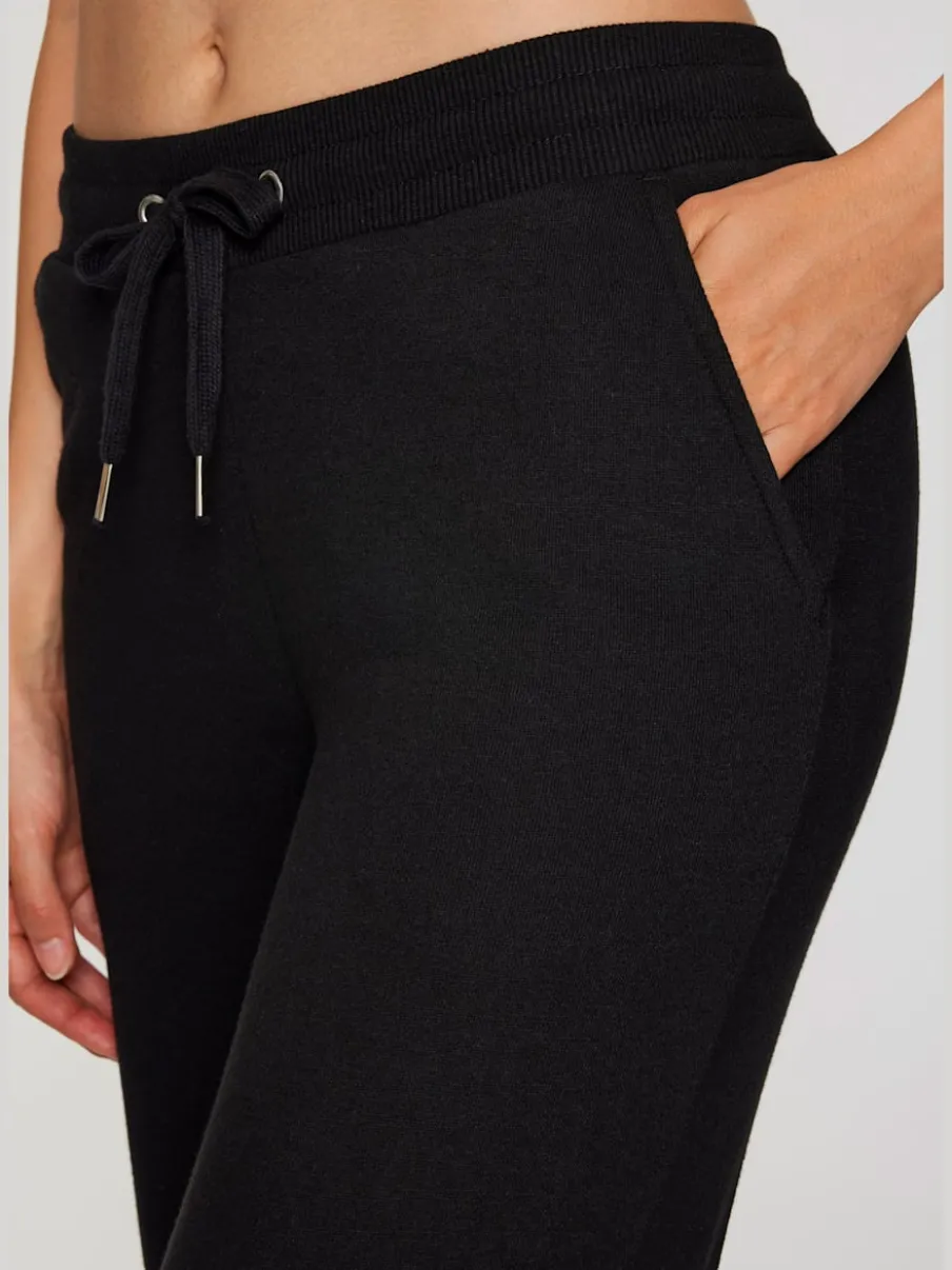 Pantalon molletonné à jambes larges avec poches latérales et coulisse
