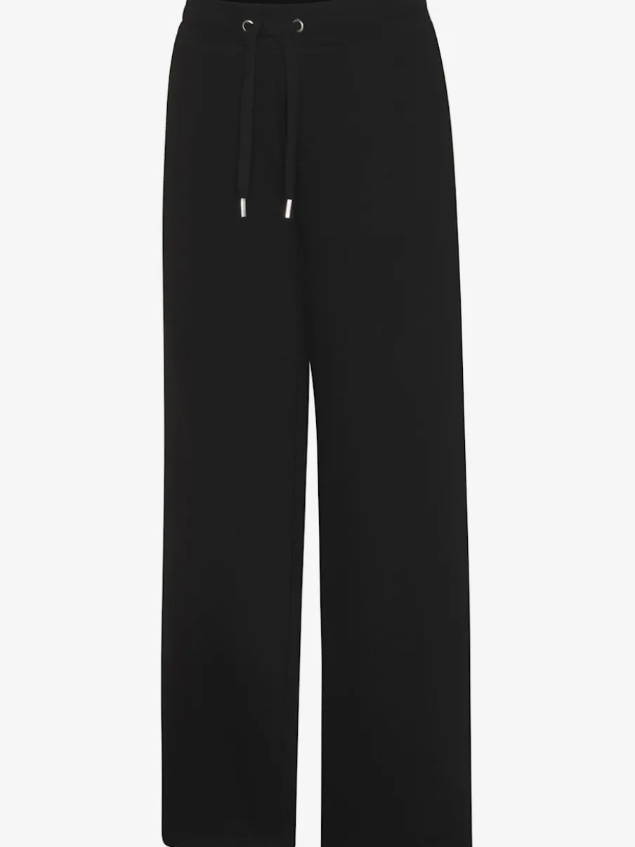 Pantalon molletonné à jambes larges avec poches latérales et coulisse
