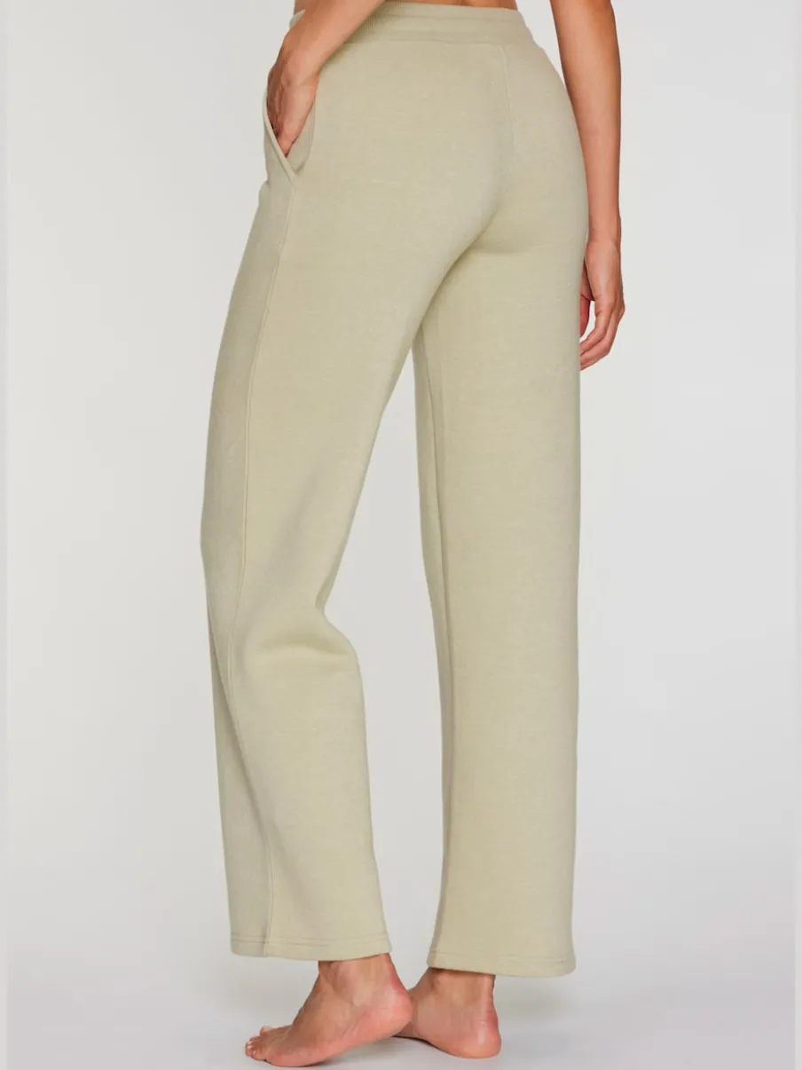 Pantalon molletonné à jambes larges avec poches latérales et coulisse
