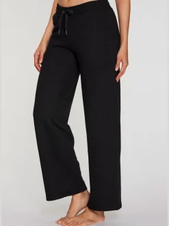 Pantalon molletonné à jambes larges avec poches latérales et coulisse