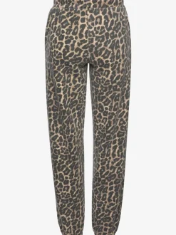 Pantalon molletonné pantalon détente à l'imprimé léopard intégral