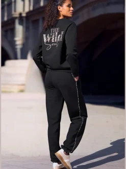 Pantalon molletonné pantalon détente avec passepoil latéral