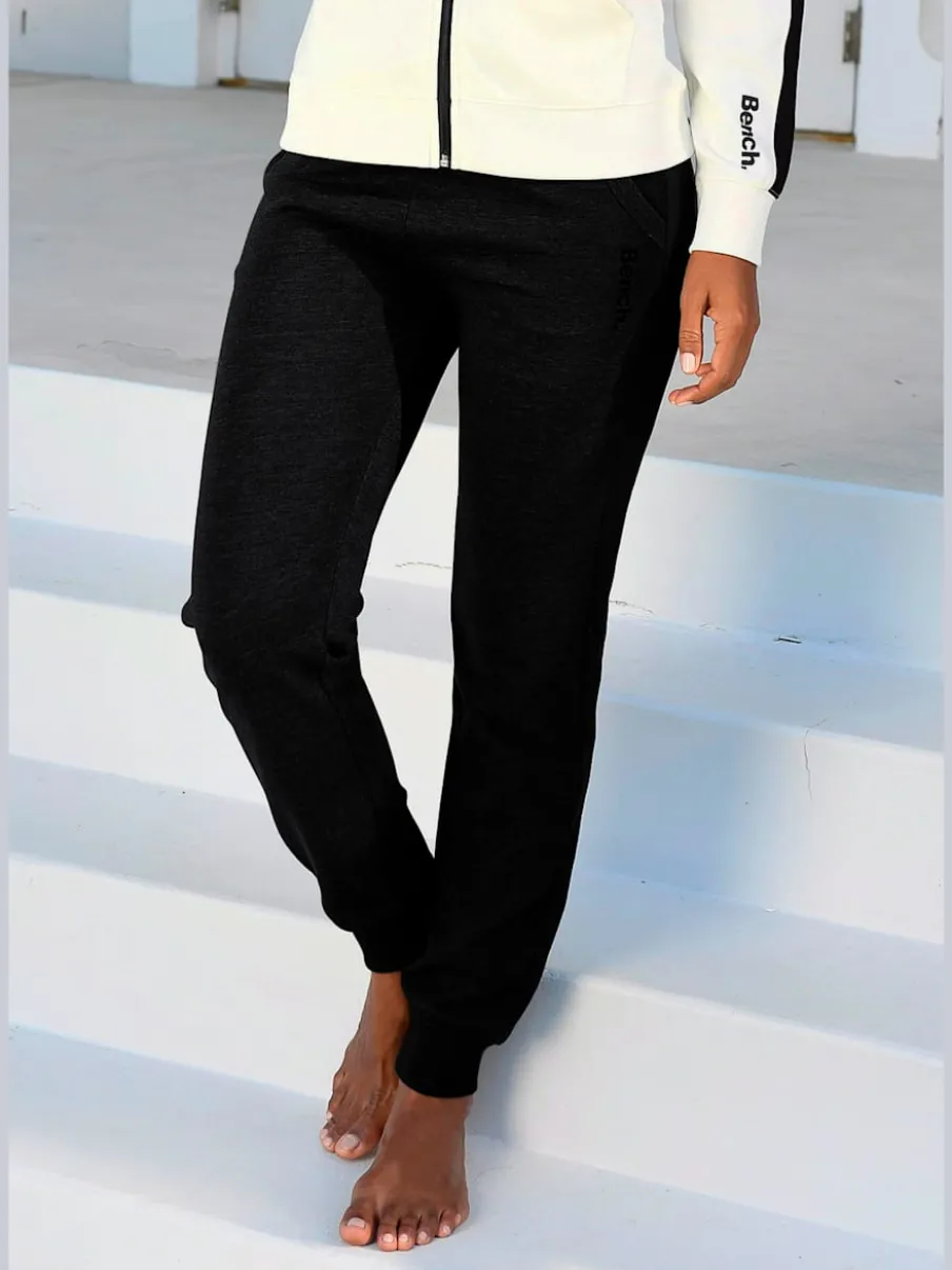 Pantalon molletonné sportif à rayures latérales et poches fendues